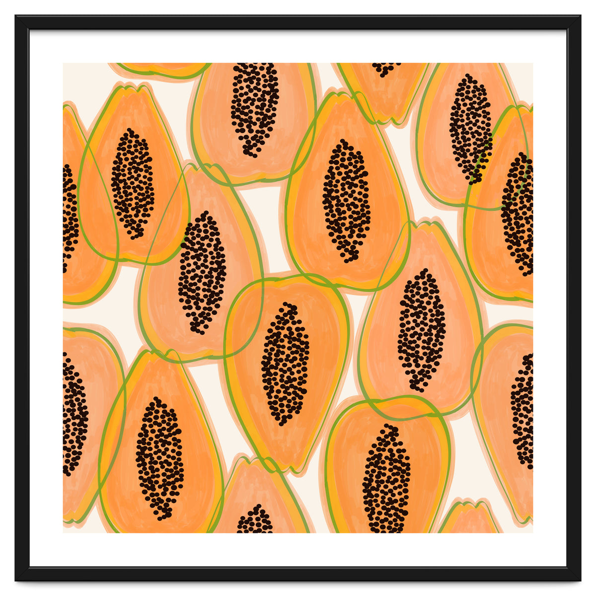 Papaya Cravings | Pastel Watercolor Tropical Fruit Food Painting | Juicy Sweet Illustration