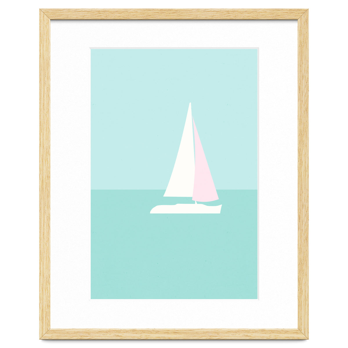 Minimal Sailboat - Turquoise Coast
