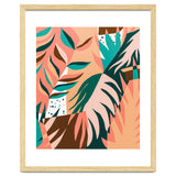 Watching The Leaves Turn, Tropical Autumn Colorful Eclectic Abstract Palm Nature Boho Graphic Design thumbnail