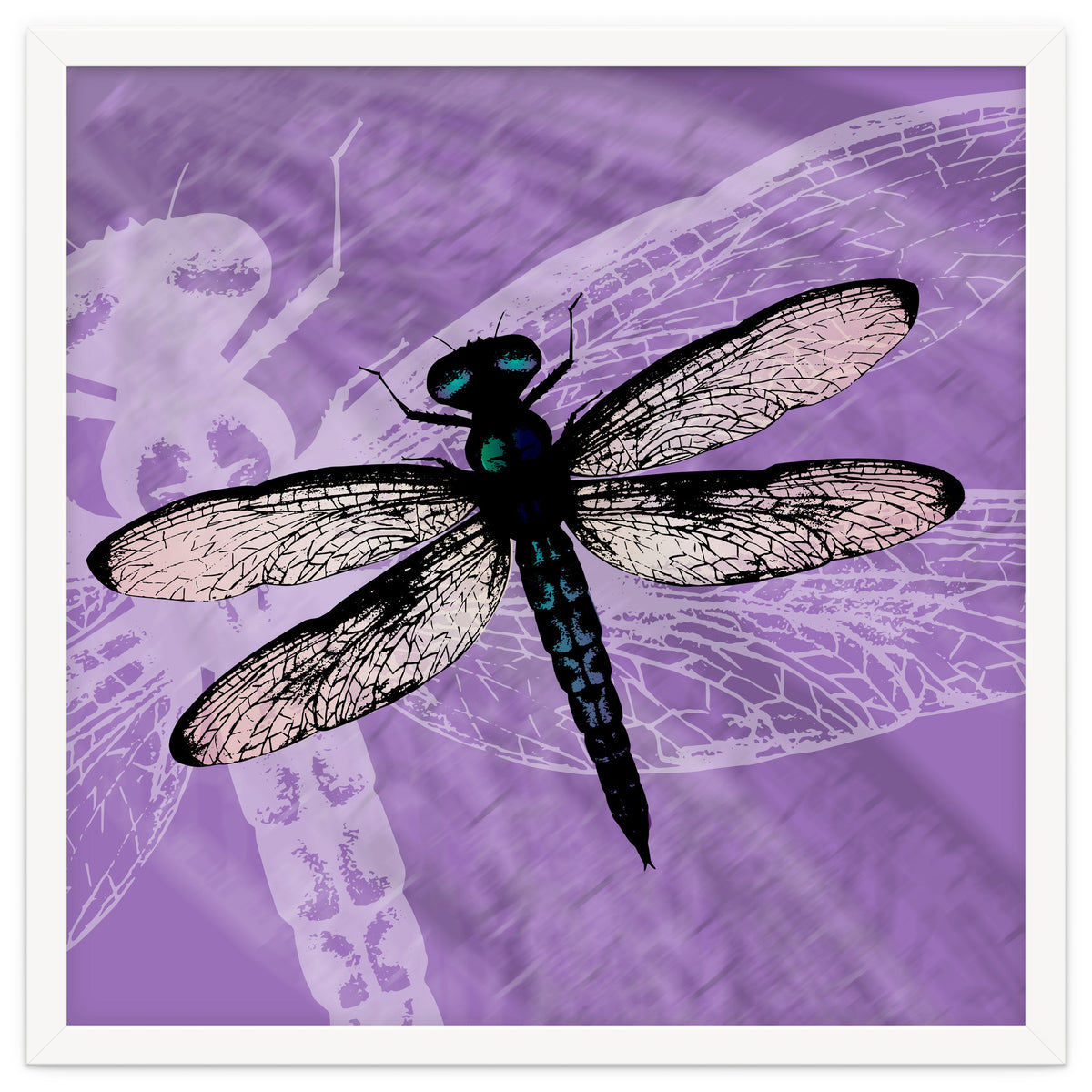Blue dragonfly vector