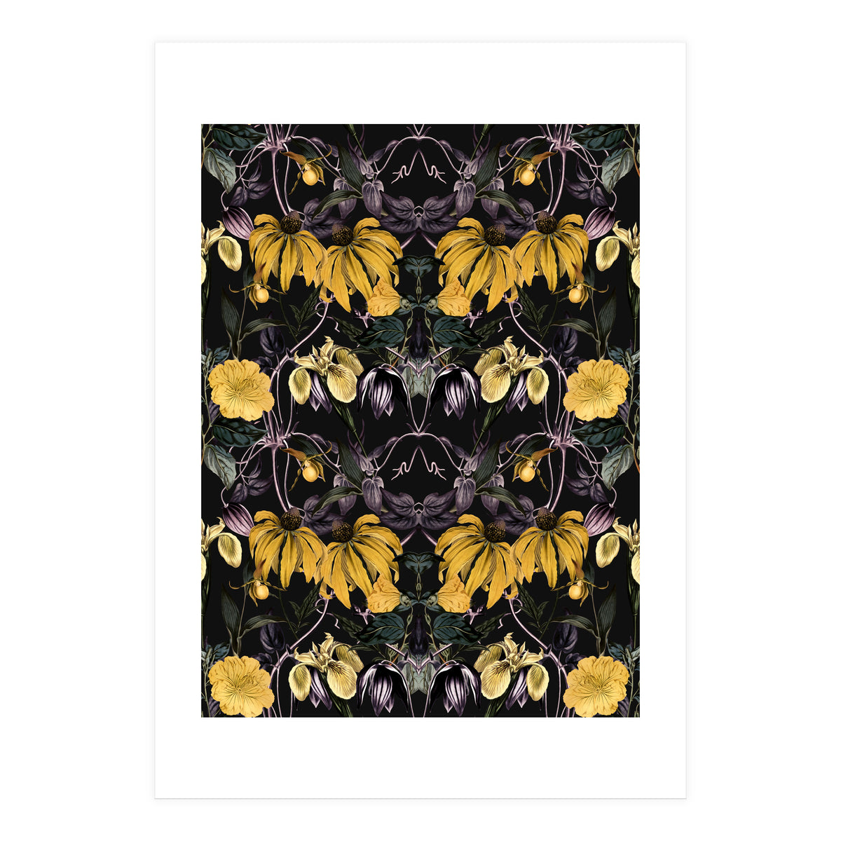 Nocturnal botanical garden kaleidoscope (Print Only)