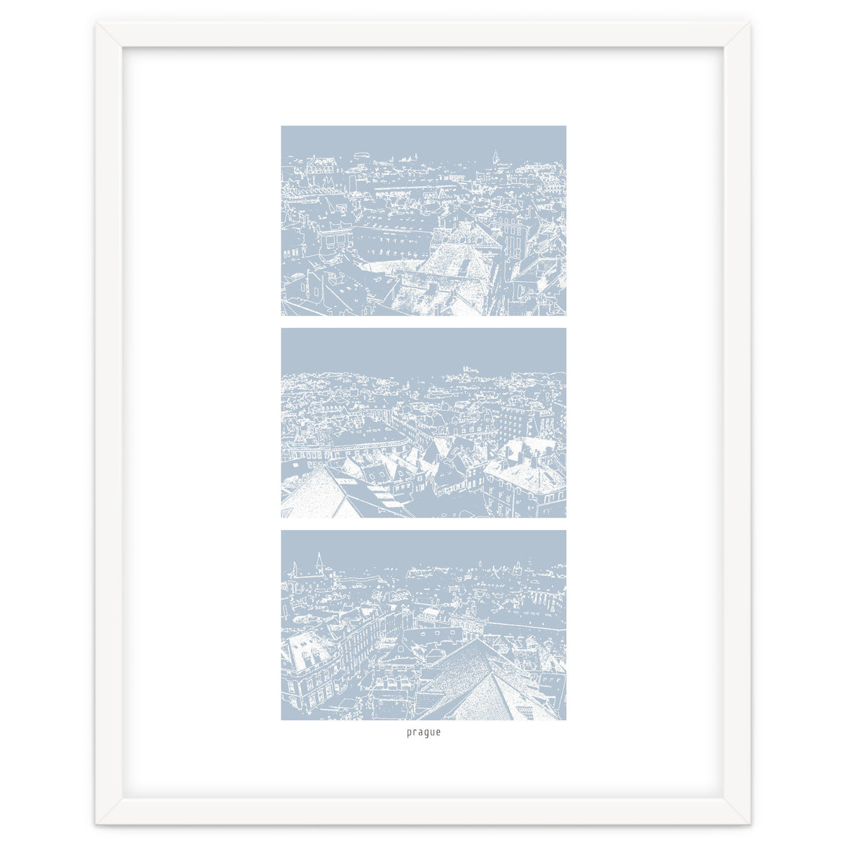 Prague print in blue