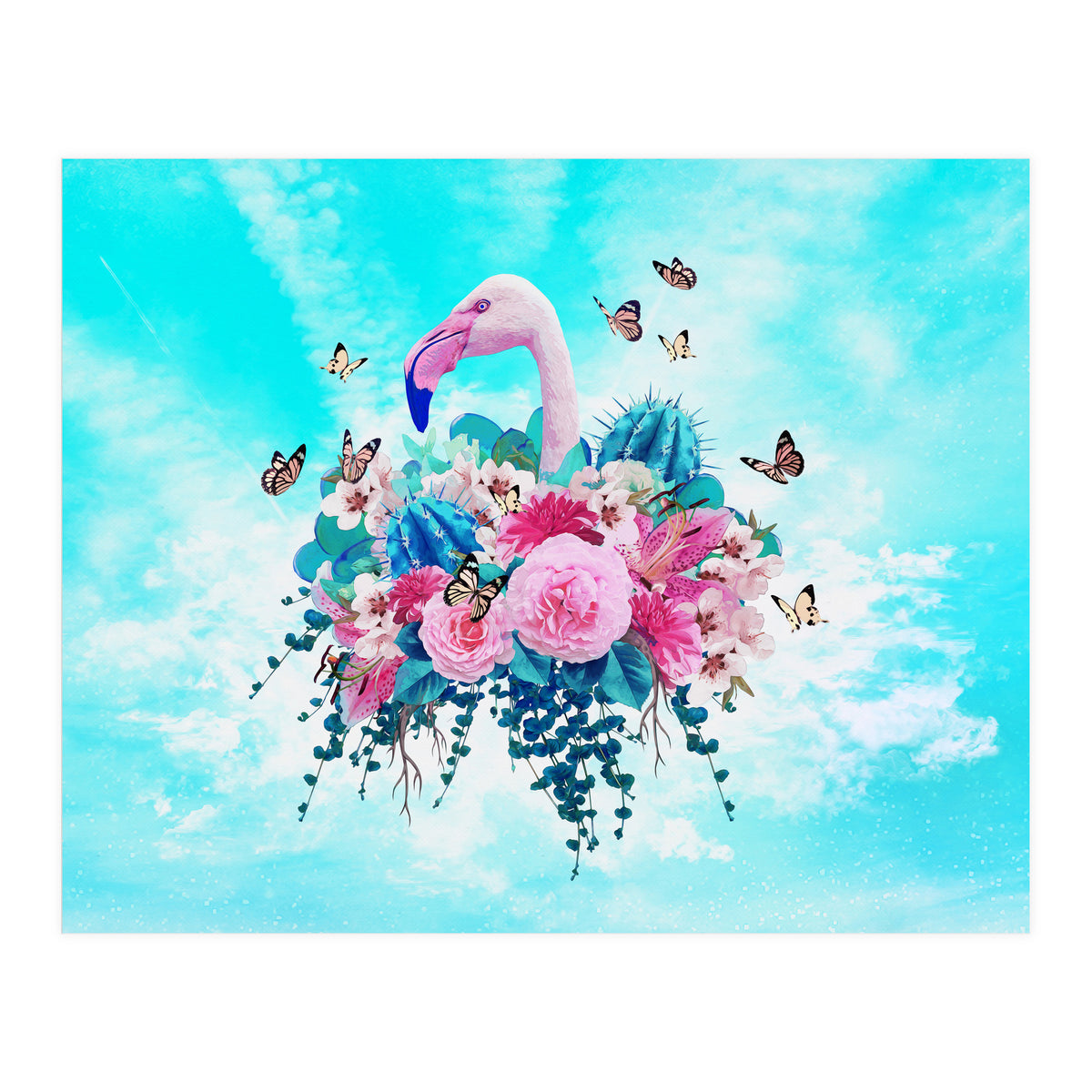 Floral Flamingo  (Print Only)