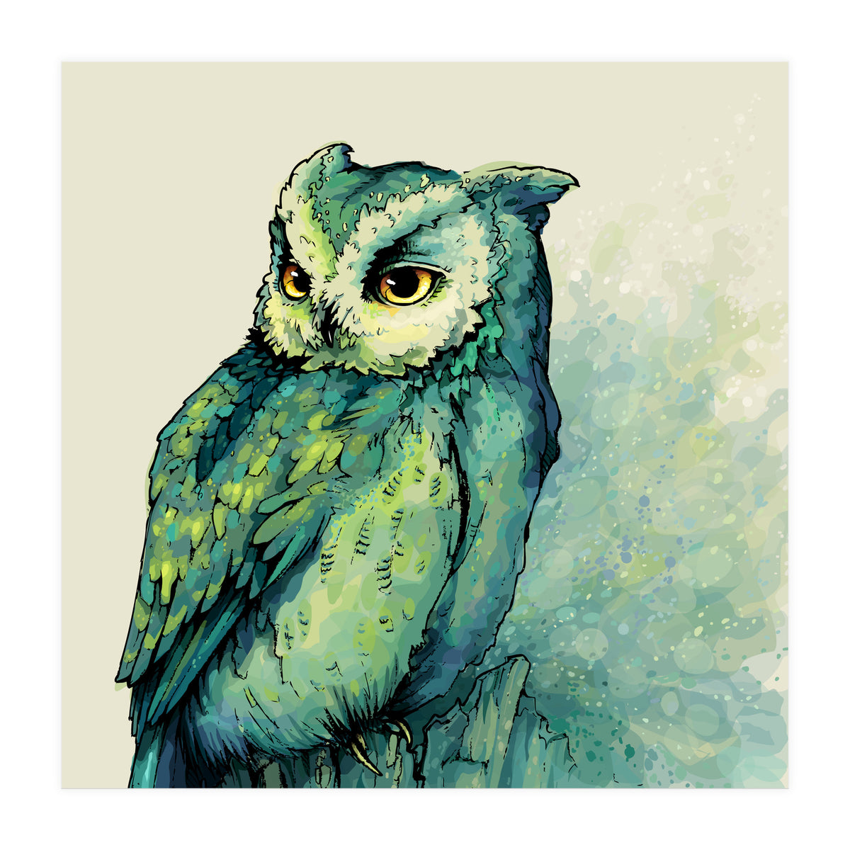 Green Owl (Print Only)