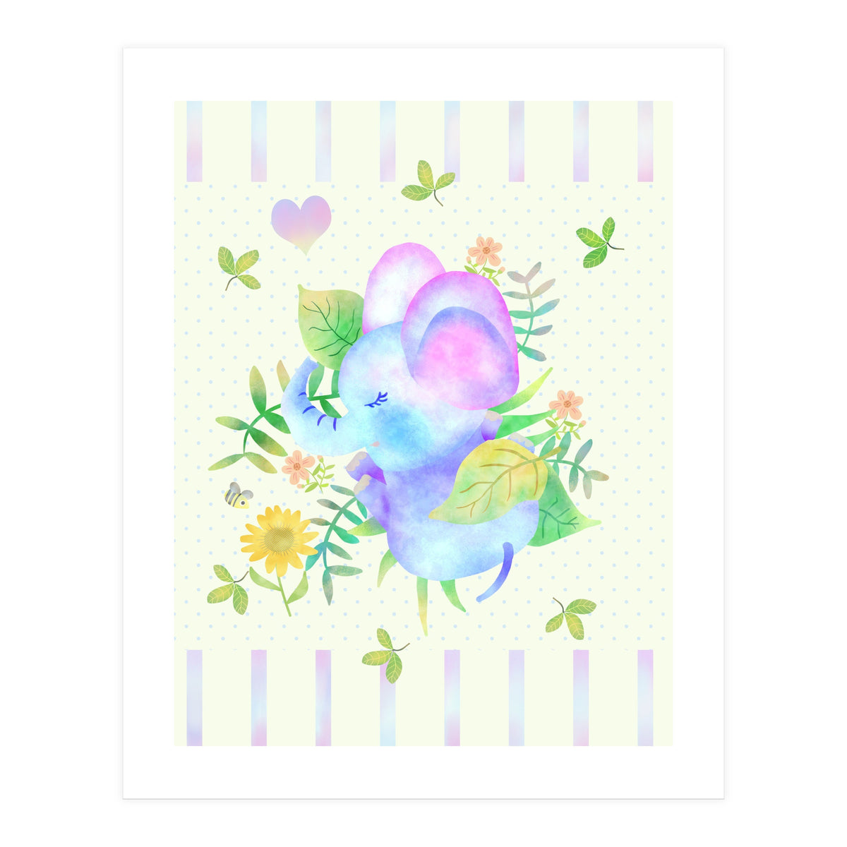 Sleeping baby elephant (Print Only)