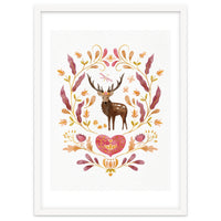 Floral Stag | Earthy Colours