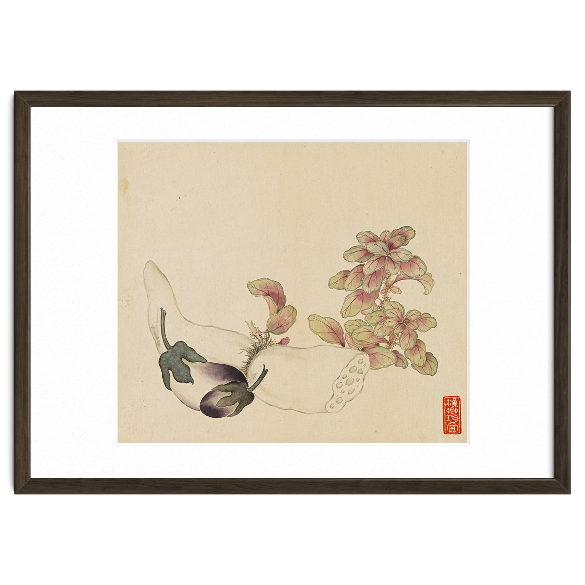 Wang Chengyu ~flowers, Vegetables, Fruits, Eggplant, Lotus Root