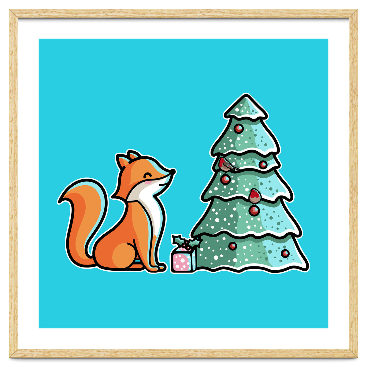 Cute Fox Christmas Tree