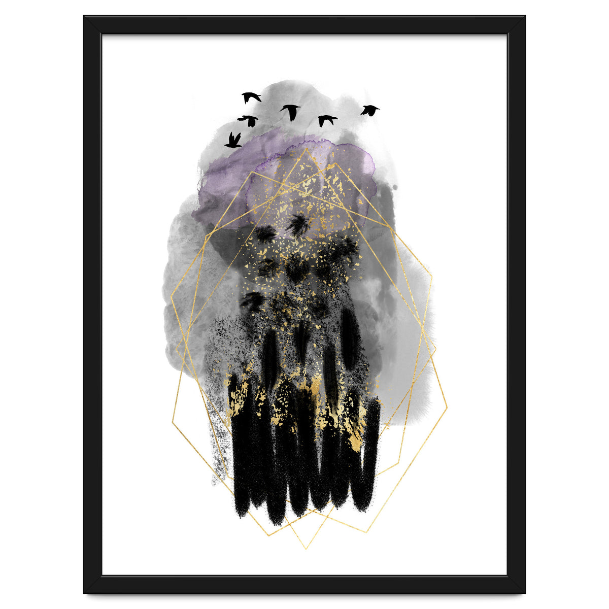 Abstract watercolour calm before the storm