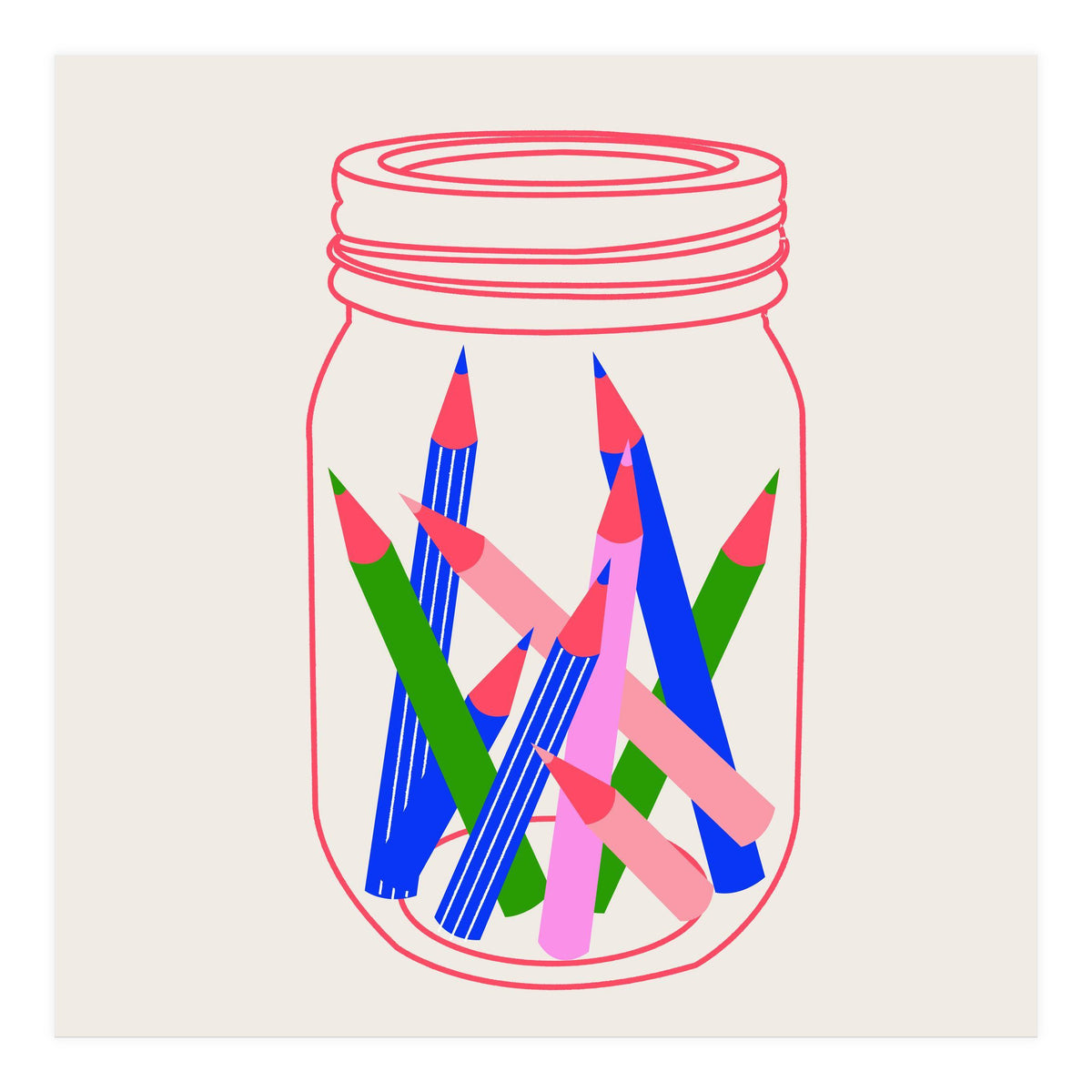 Jar Of Pencils (Print Only)