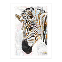 Grungy Zebra Gold and White (Print Only)