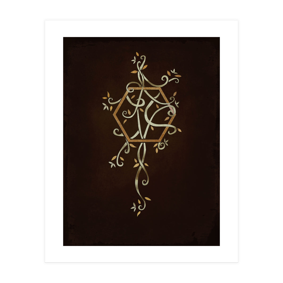 Flowering golden hexagon (Print Only)