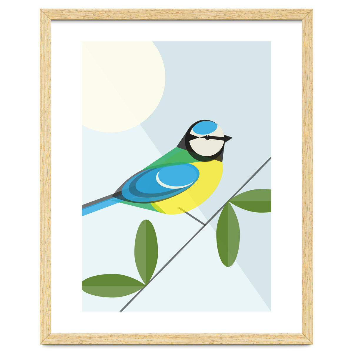 Mid Century Geometric Blue Tit