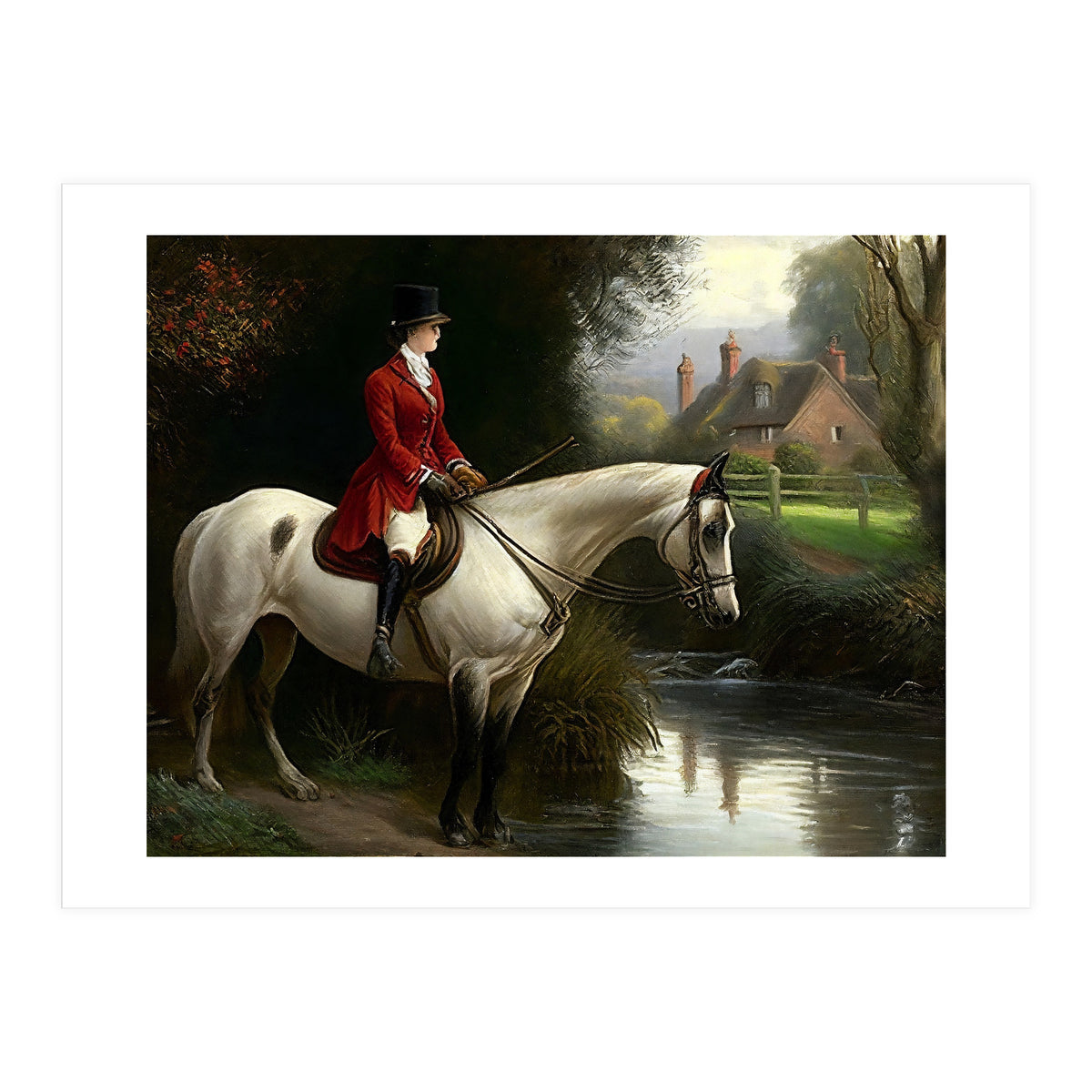 19th Century Countryside Oil Painting (Print Only)