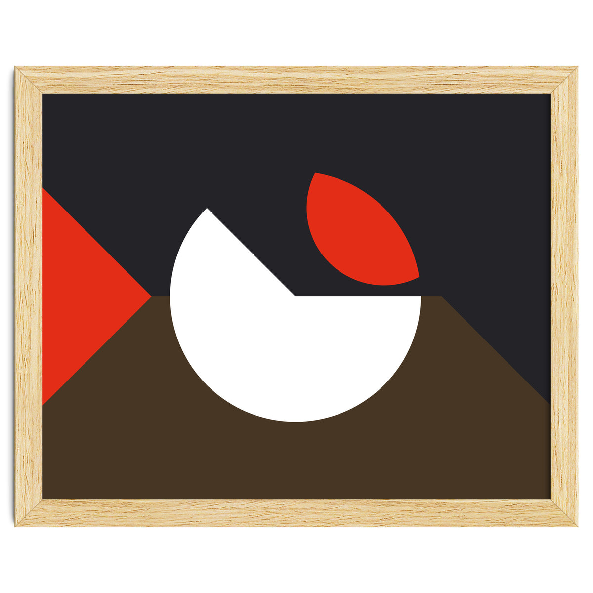 Geometric Shapes No. 10 - brown, dark blue & red