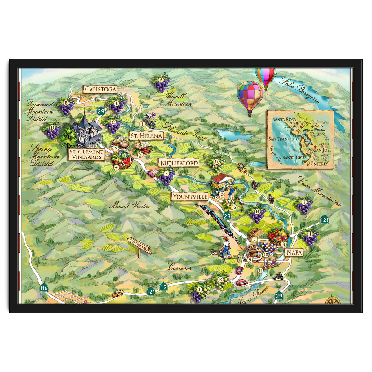 Napa Valley Illustrated Map