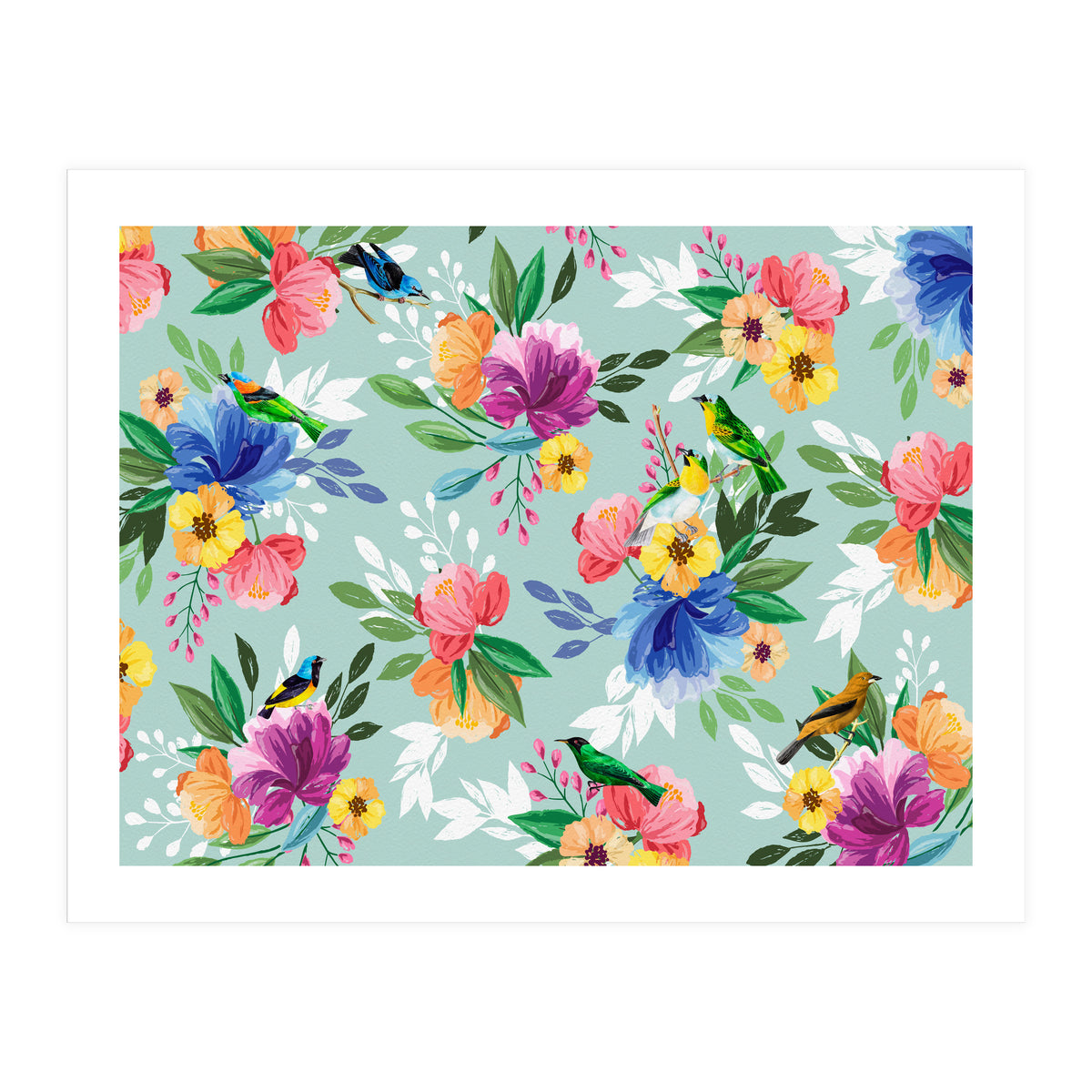 Flowers Birds (Print Only)