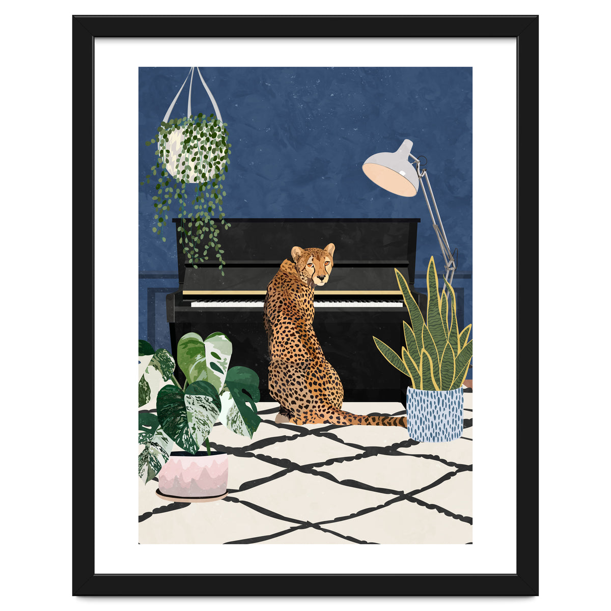Cheetah playing the piano