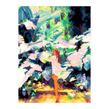 Live Quietly In a Corner Of Nature, Modern Bohemian Woman Jungle Forest Eclectic Painting (Print Only) thumbnail