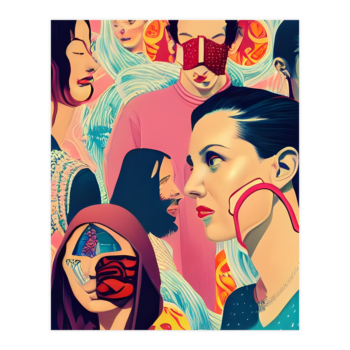 Masquerade Mask Fashion Collage 01 (Print Only)