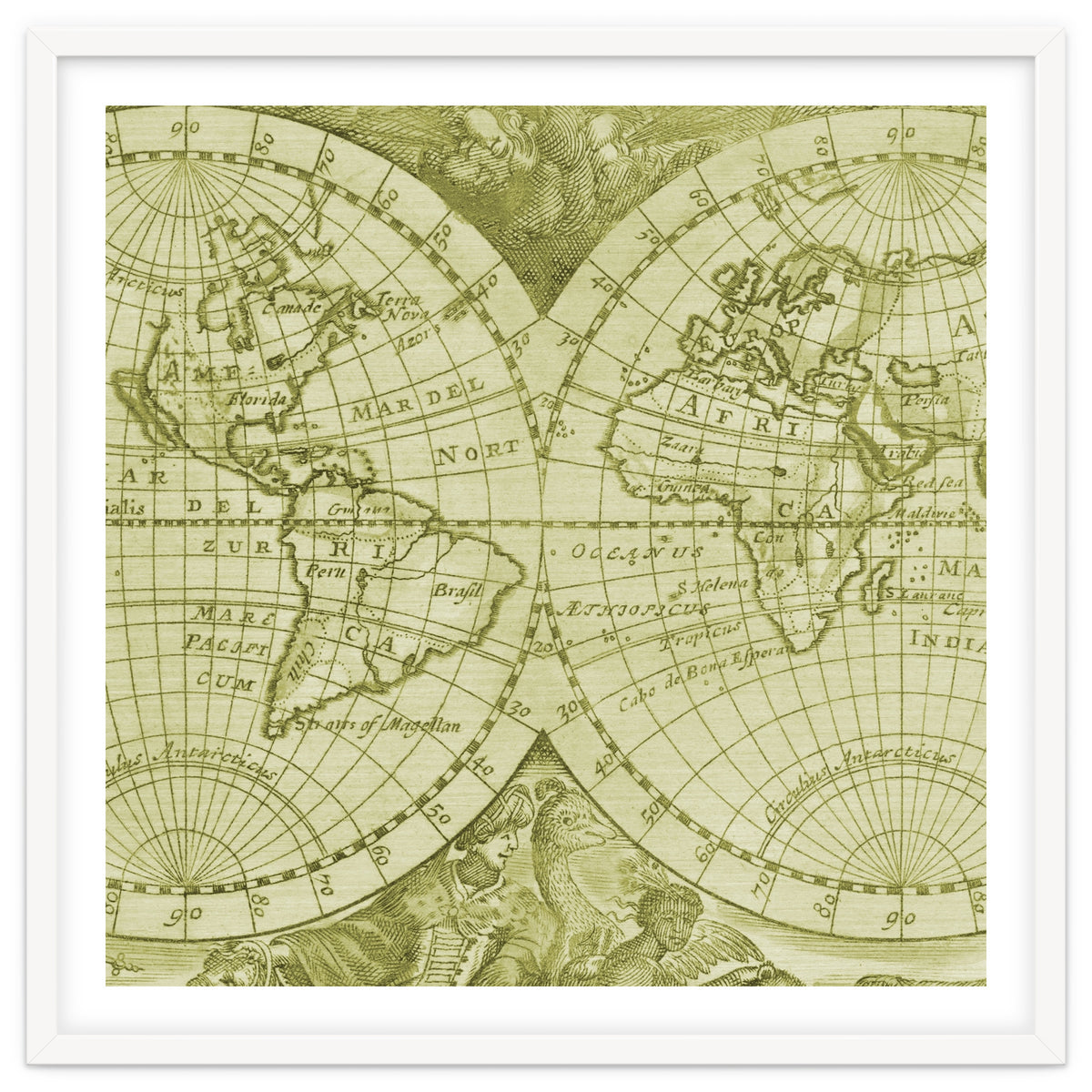 Vintage Mapa Mundi