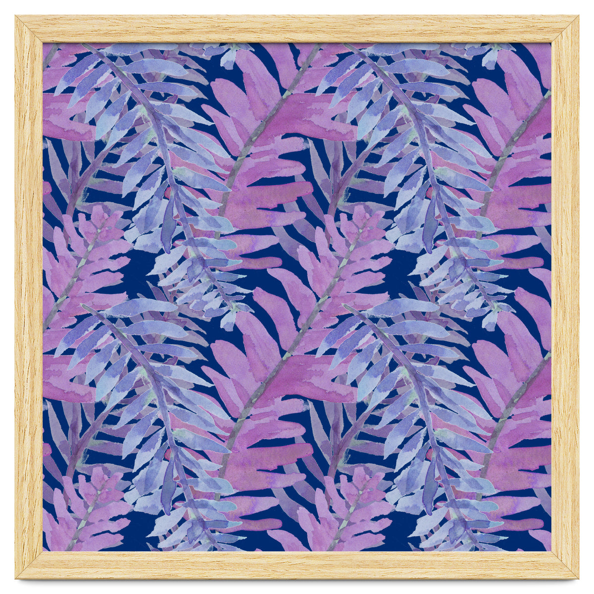 Woodland Ferns in Blue