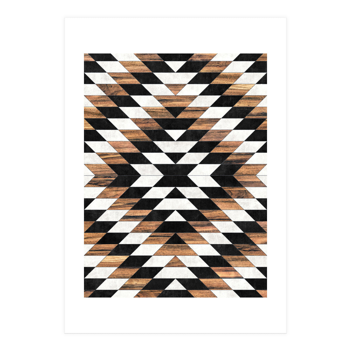 Urban Tribal Pattern No.13 - Aztec - Concrete and Wood (Print Only)