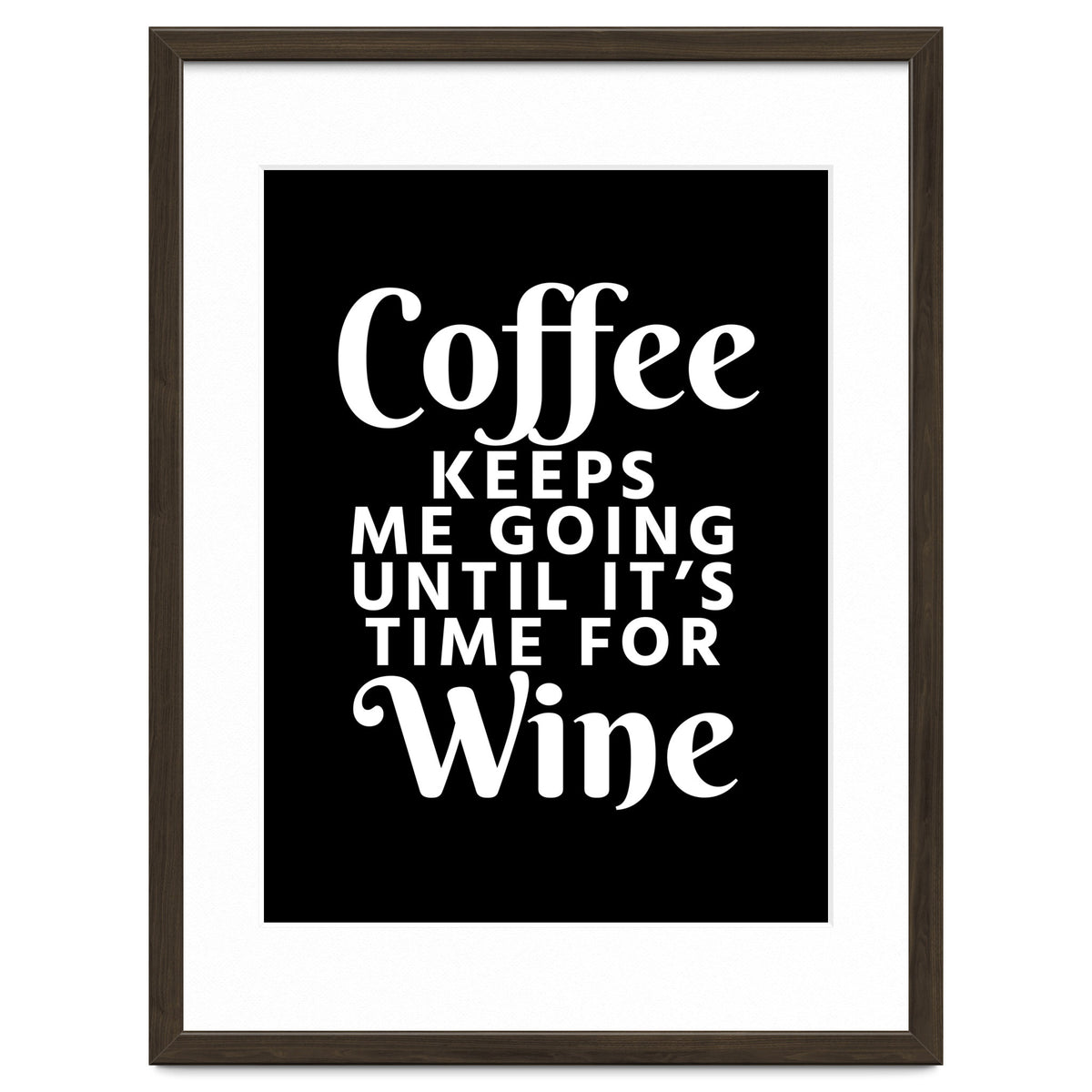 Coffee Keeps Me Going Until It's Time For Wine Black