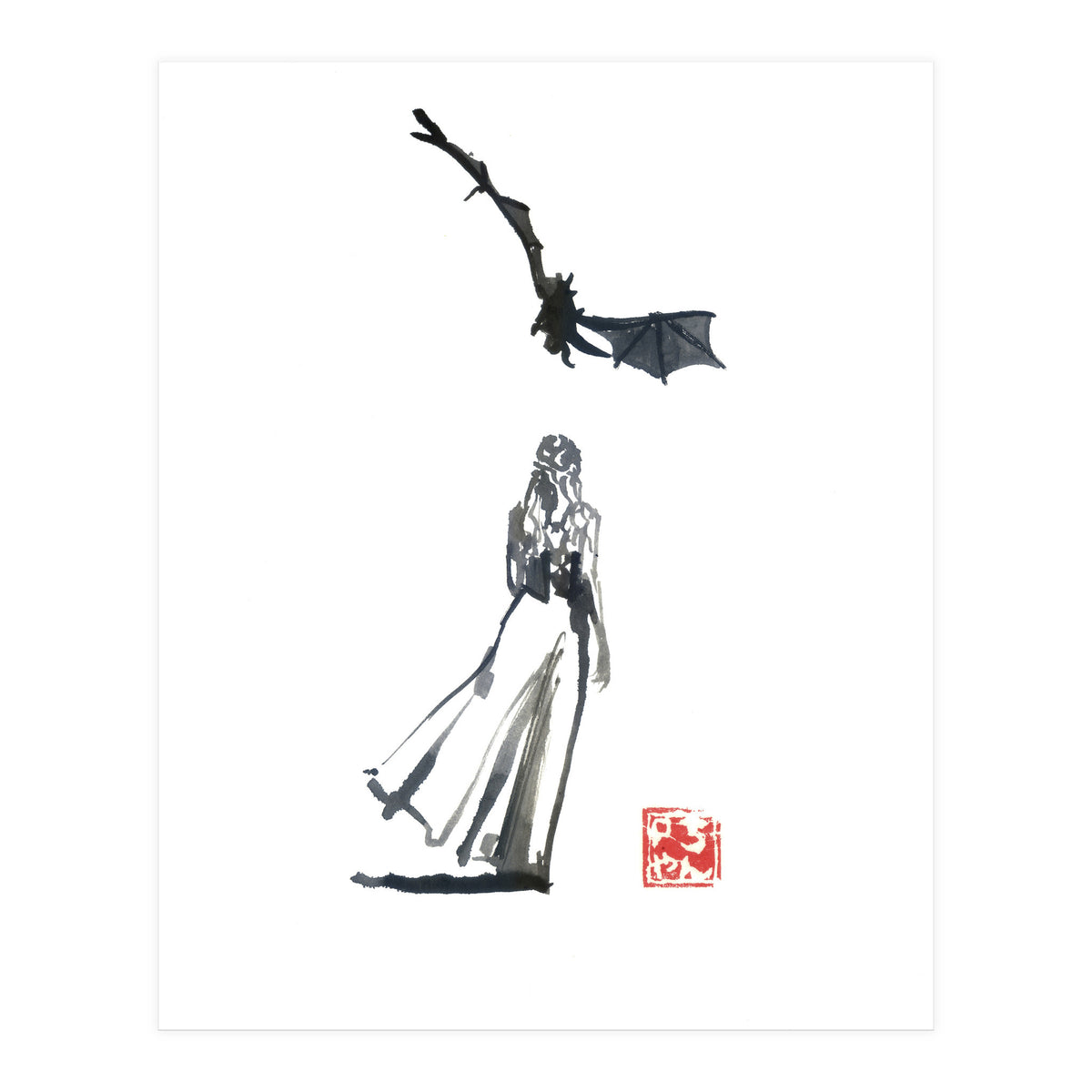 daenerys targaryen and the dragon (Print Only)