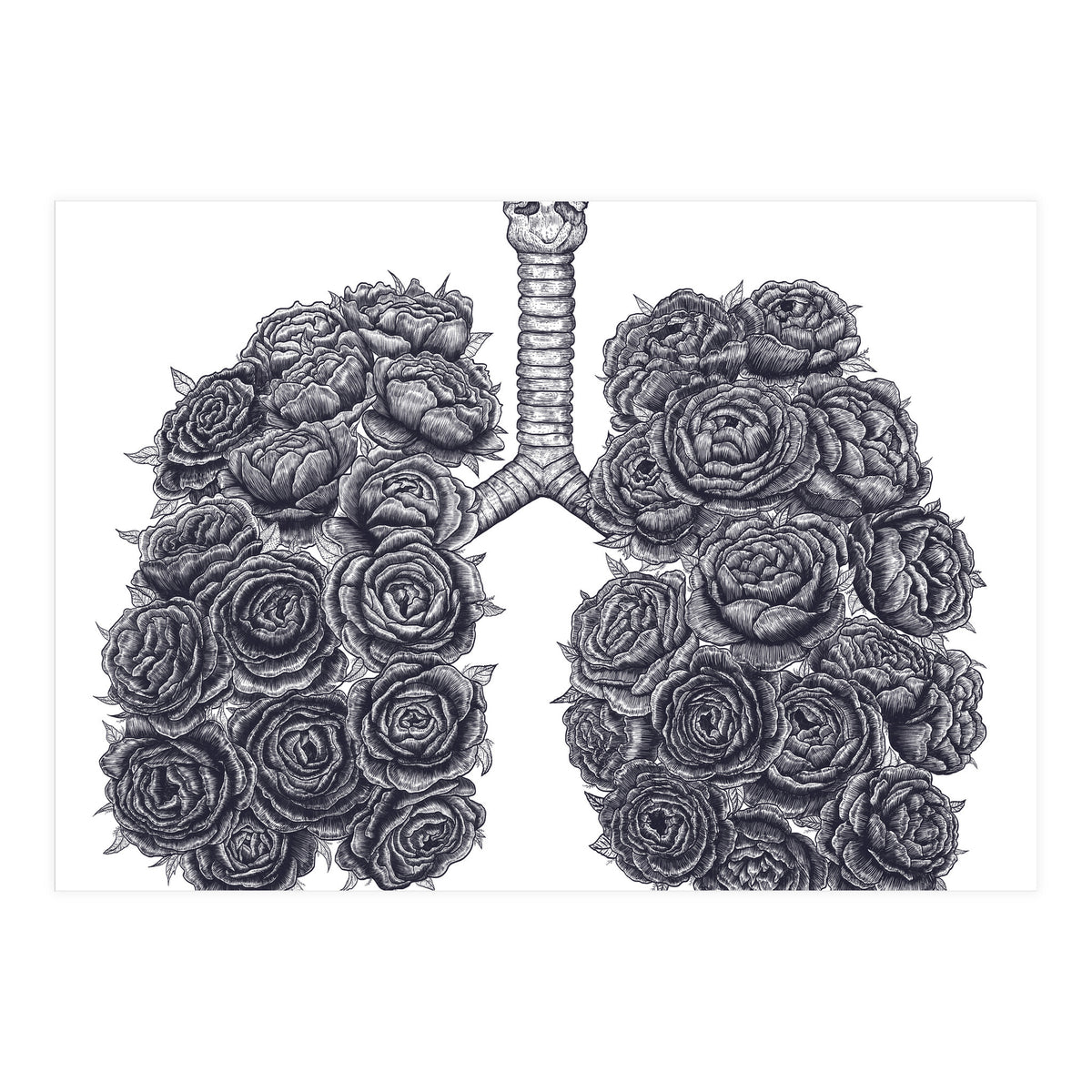 Lungs With Peonies (Print Only)