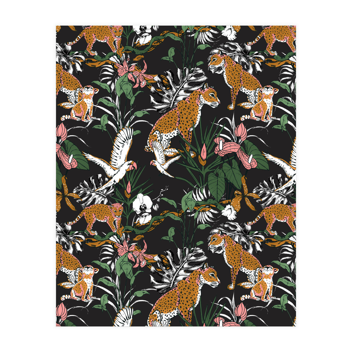 Leopards at night (Print Only)