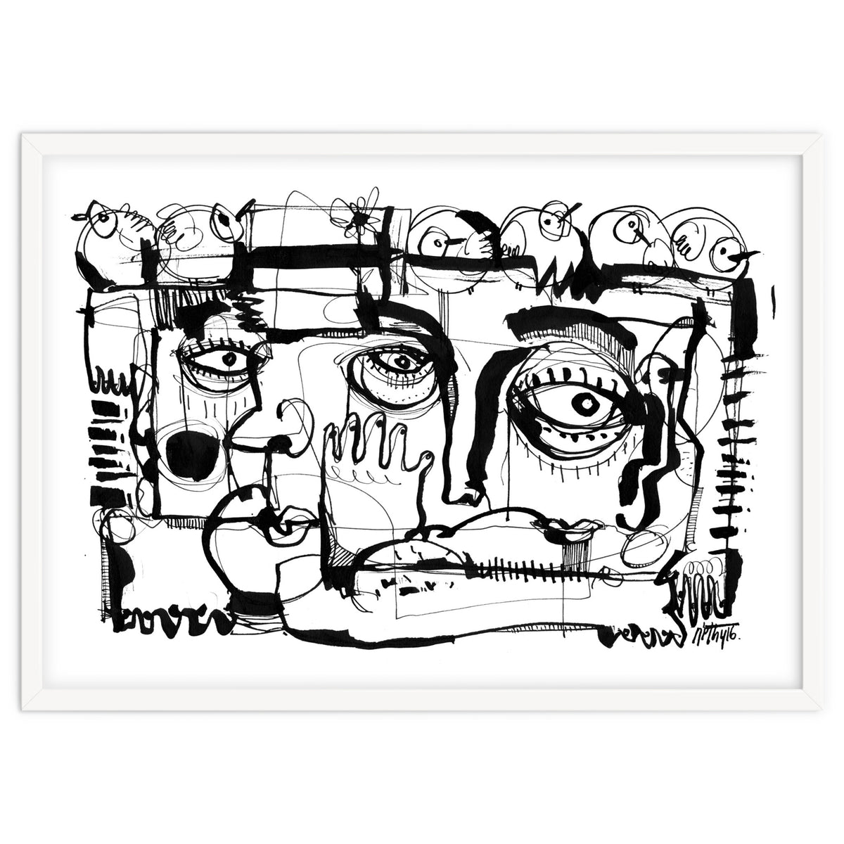 Birds on a Wire - b&w