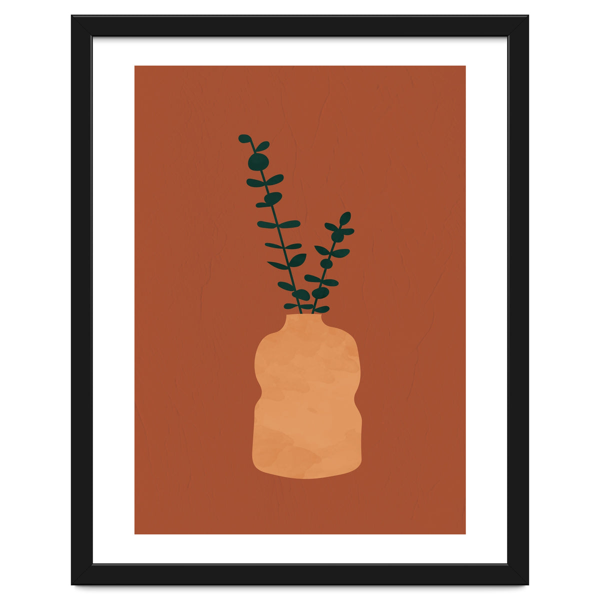 Terracotta Earth Tones Wall Decor Pottery Plant II
