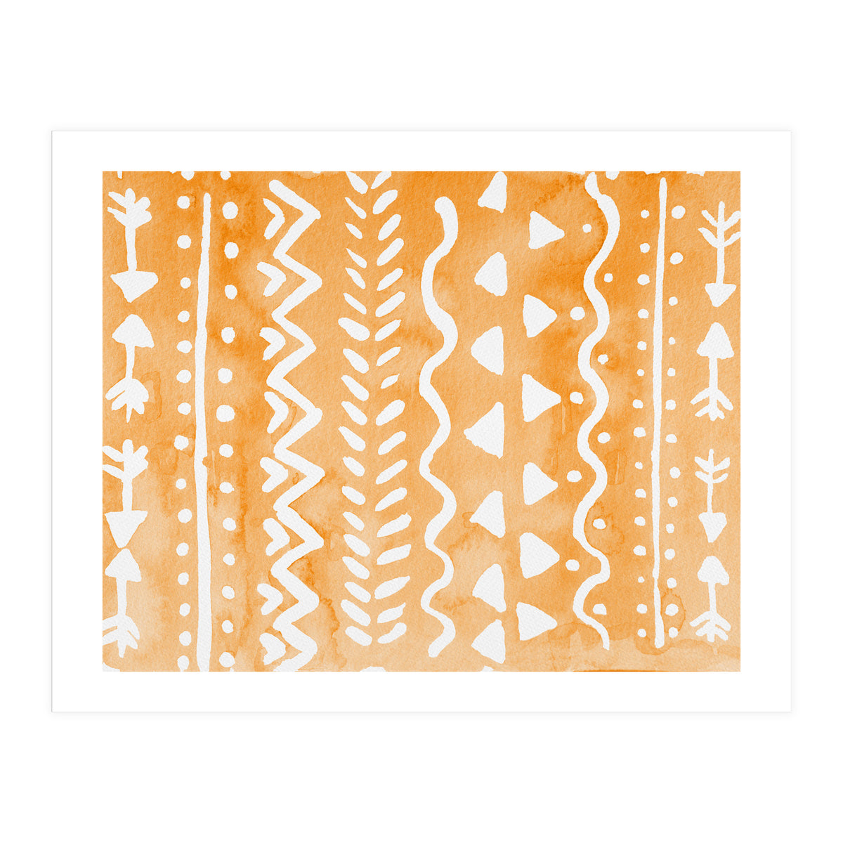 Abstract boho tribal pattern in pastel orange (Print Only)