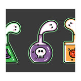 Kawaii Cute Halloween Potions - witches hat, skull, pumpkin, ghosts (Print Only) thumbnail