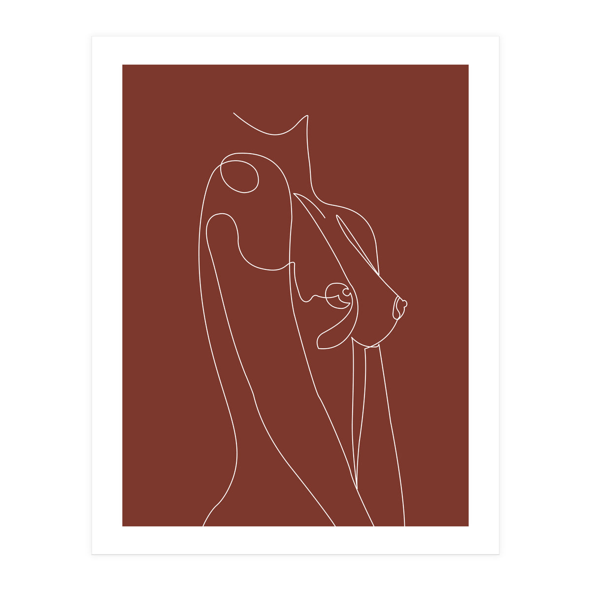 Female chest line-brown (Print Only)