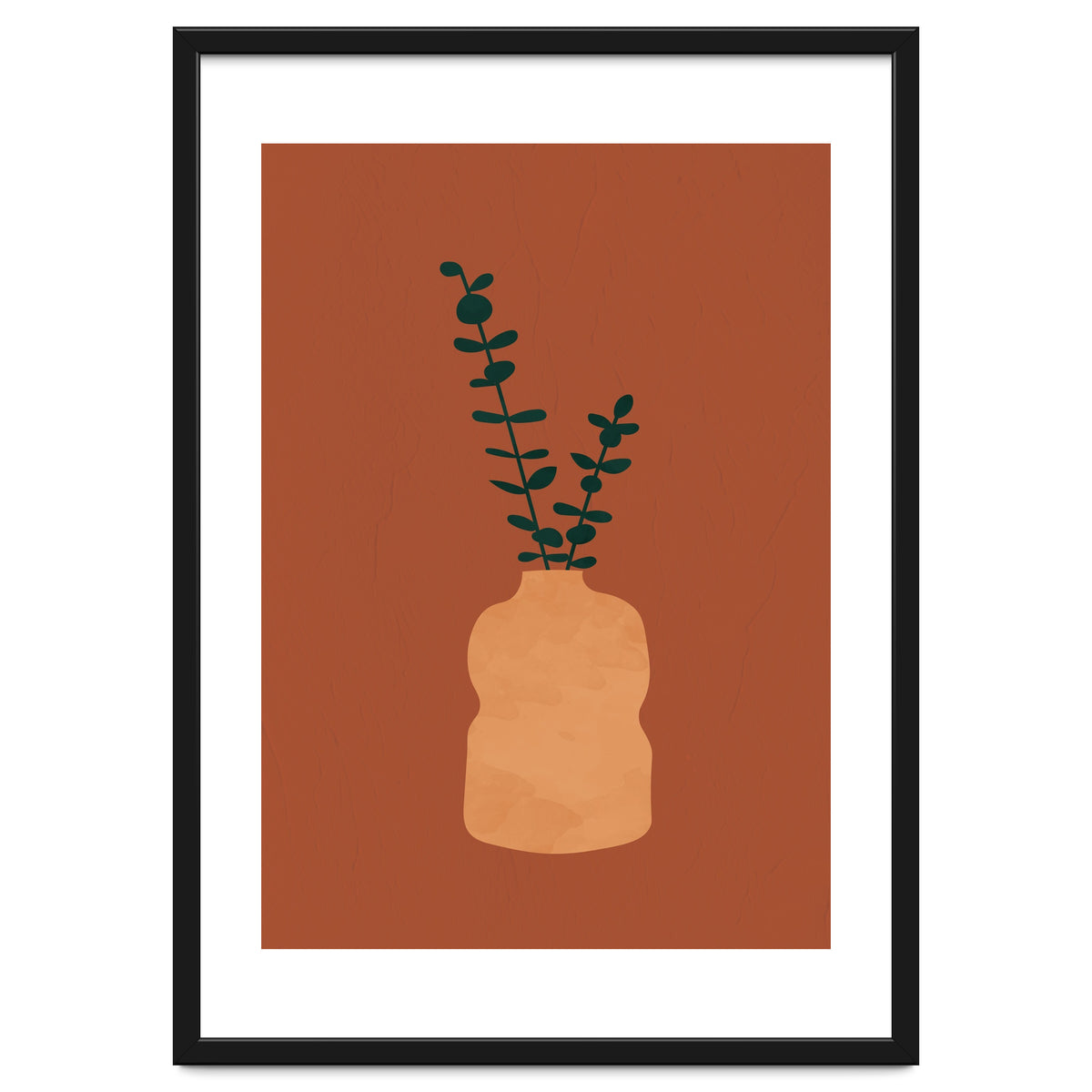 Terracotta Earth Tones Wall Decor Pottery Plant II