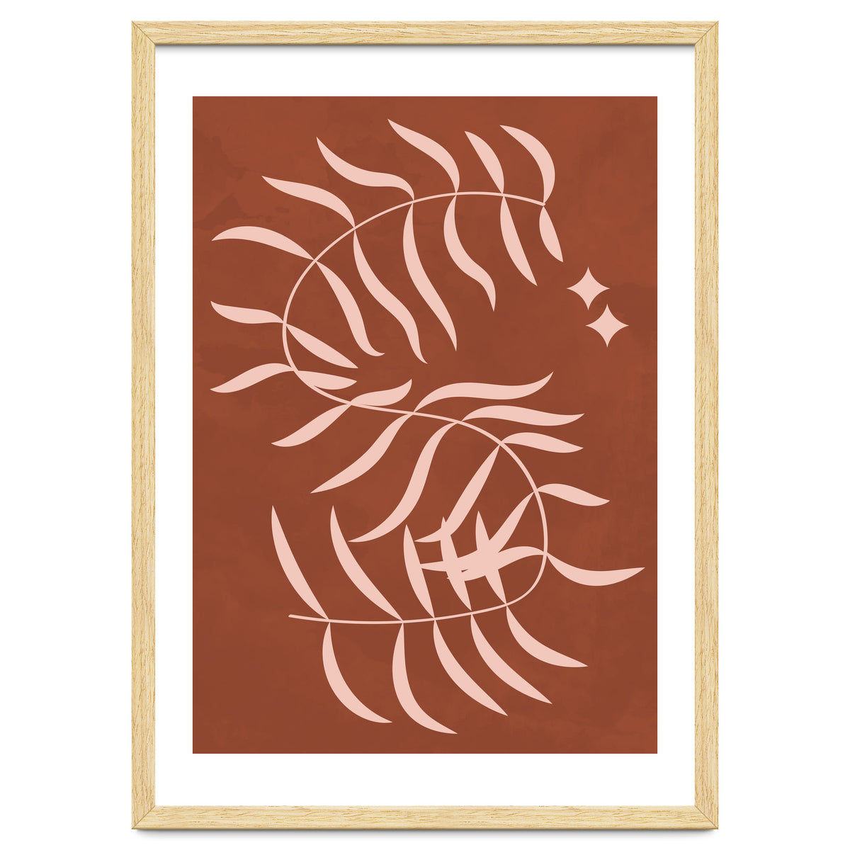 Botanical Palm Leaf Earthy Tones