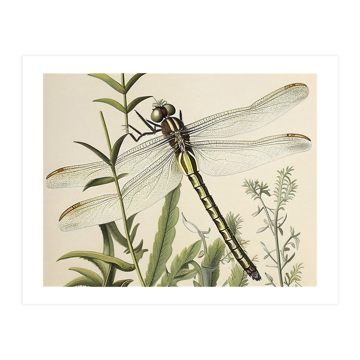 Dragonfly Vintage Illustration (Print Only)