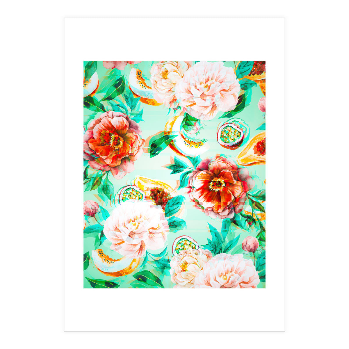 Tropical flowery fruit glitch  (Print Only)