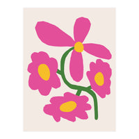 Pink Retro Cut Out Flower (Print Only)
