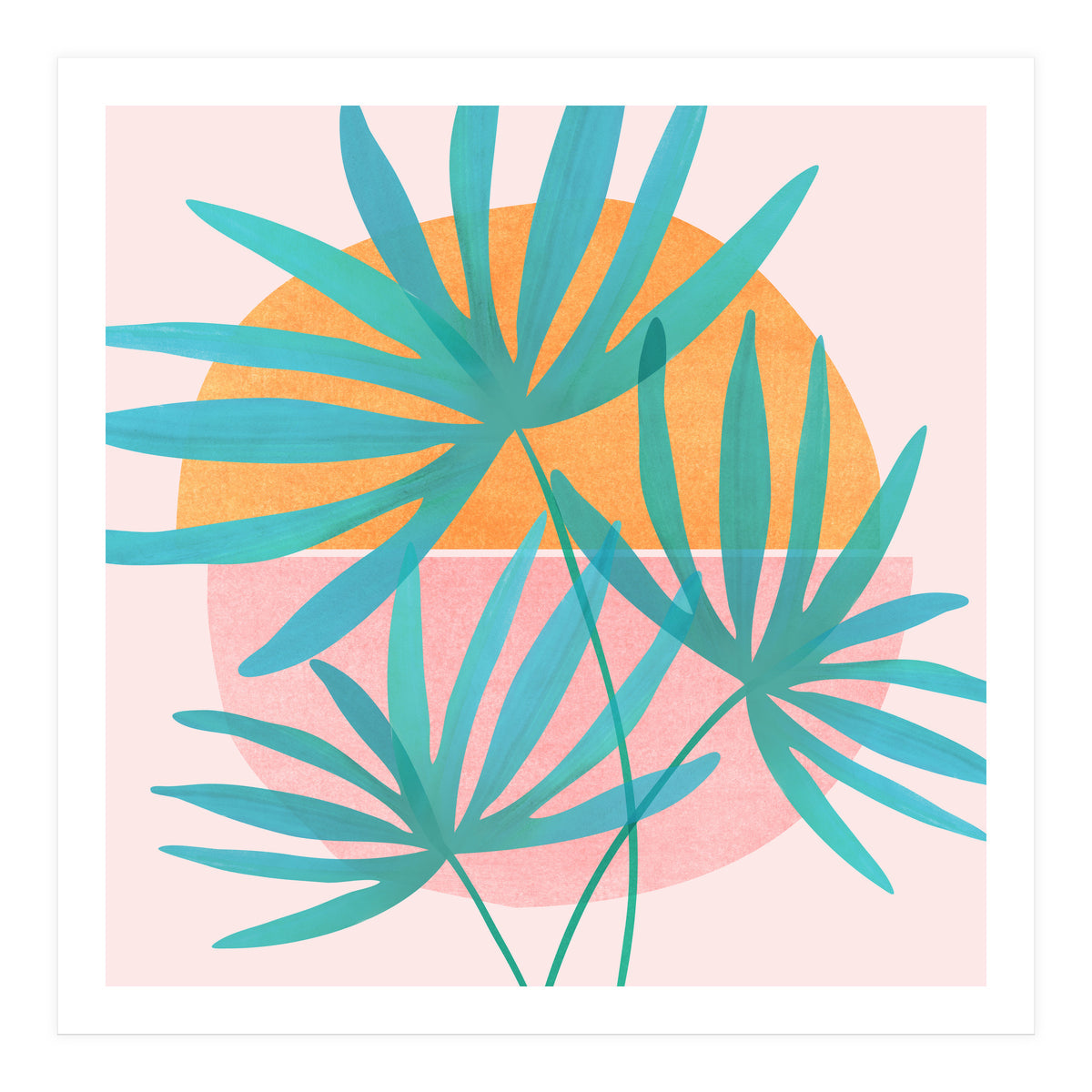 Retro Sunset Palms (Print Only)
