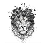 Floral Lion Bw (Print Only) thumbnail