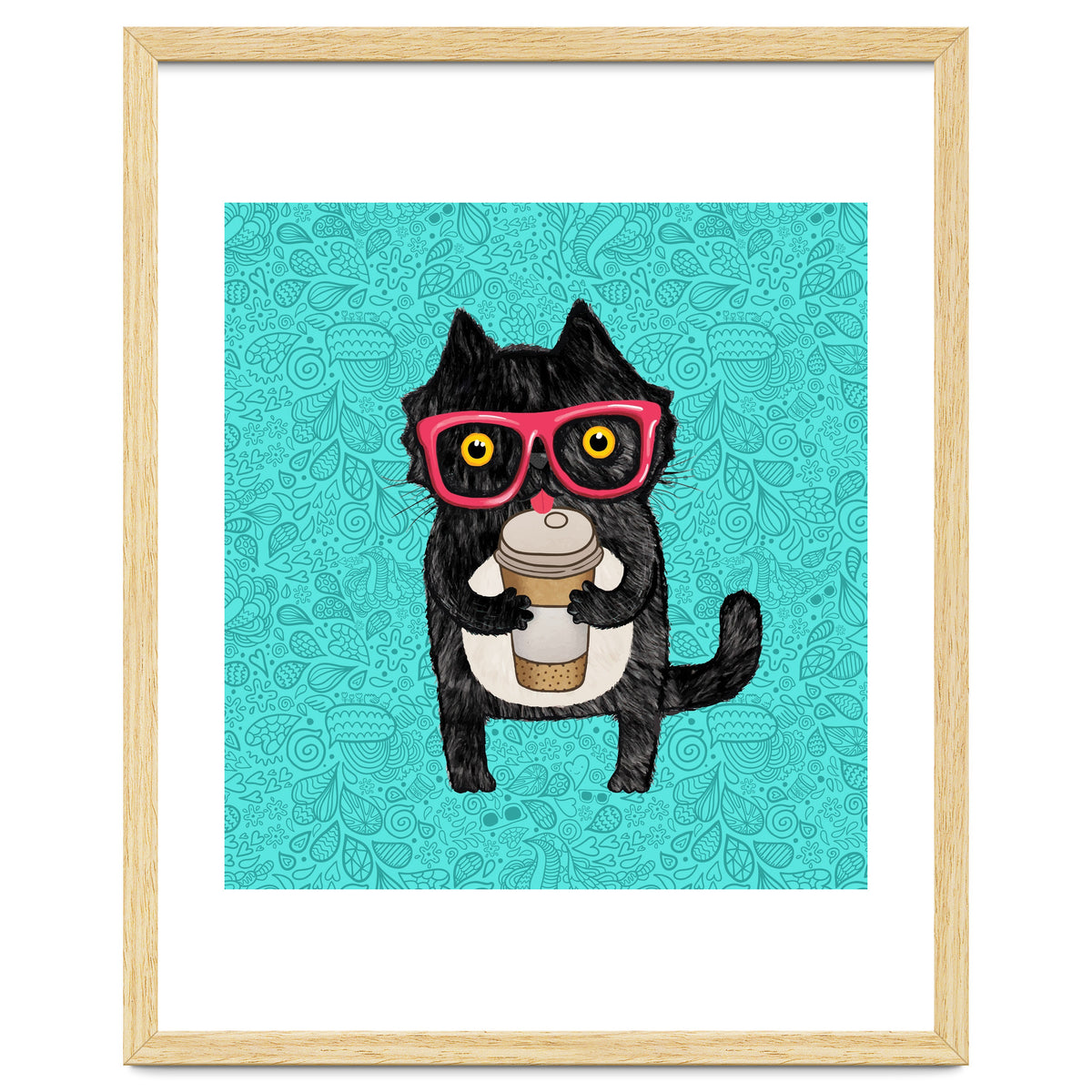 Cute Coffee cat and doodles