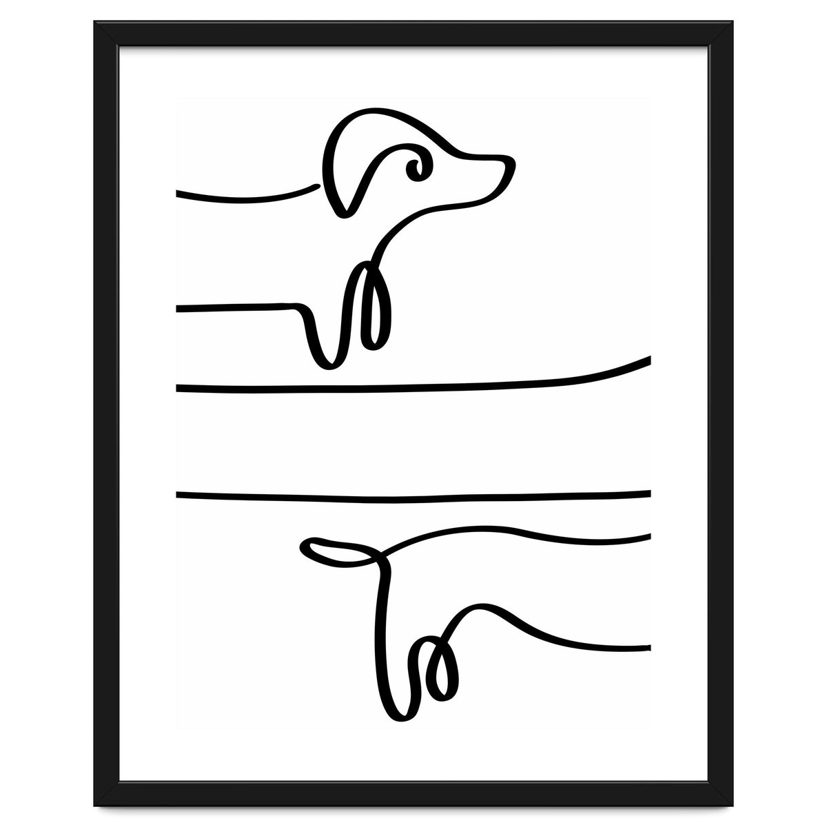 One Line Art Dachshund