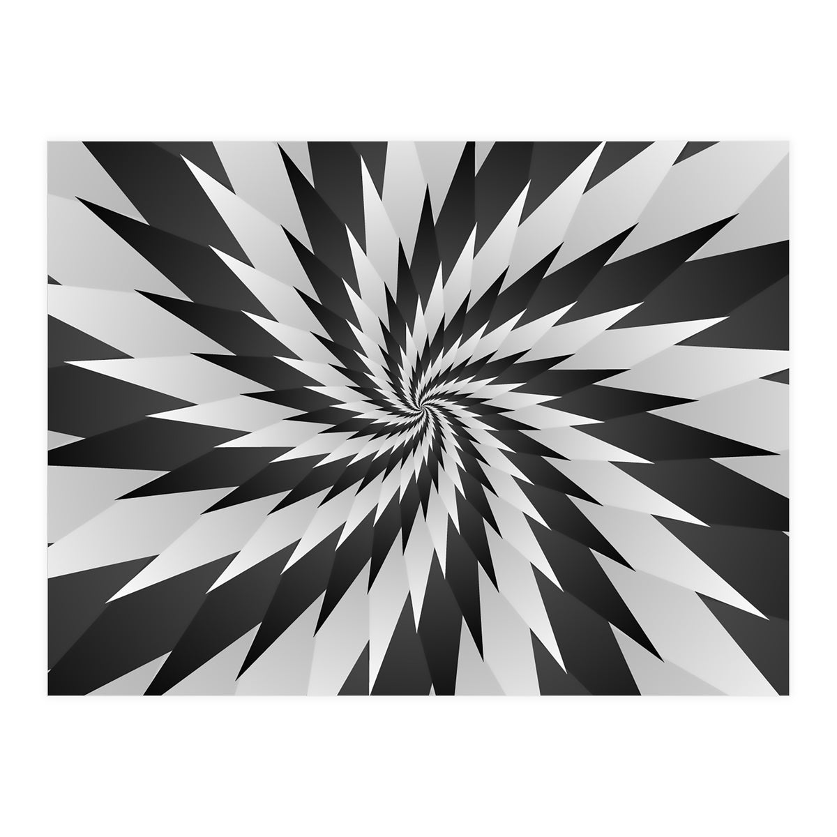 3D Abstract Swirl Monochrome Art (Print Only)