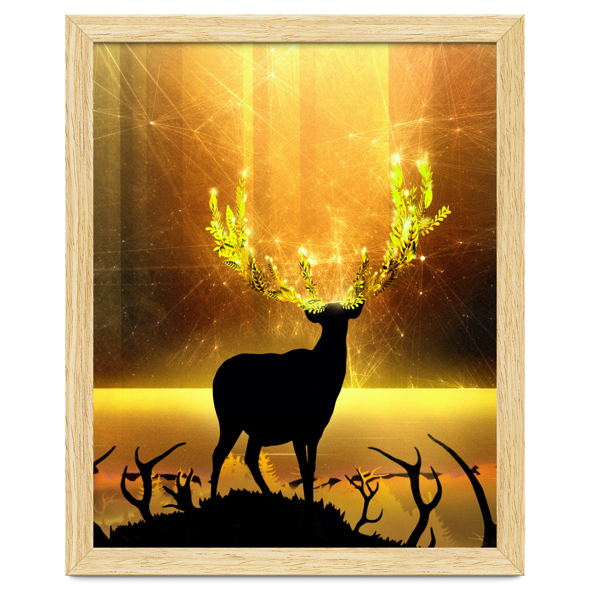 Greenery Deer Golden Sun