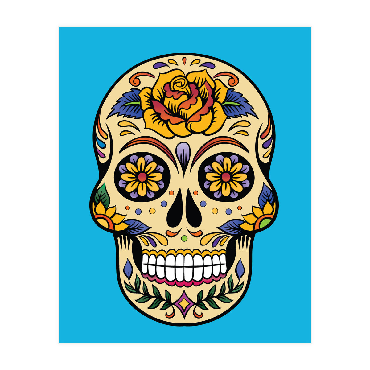 Colorful Skull II (Print Only)