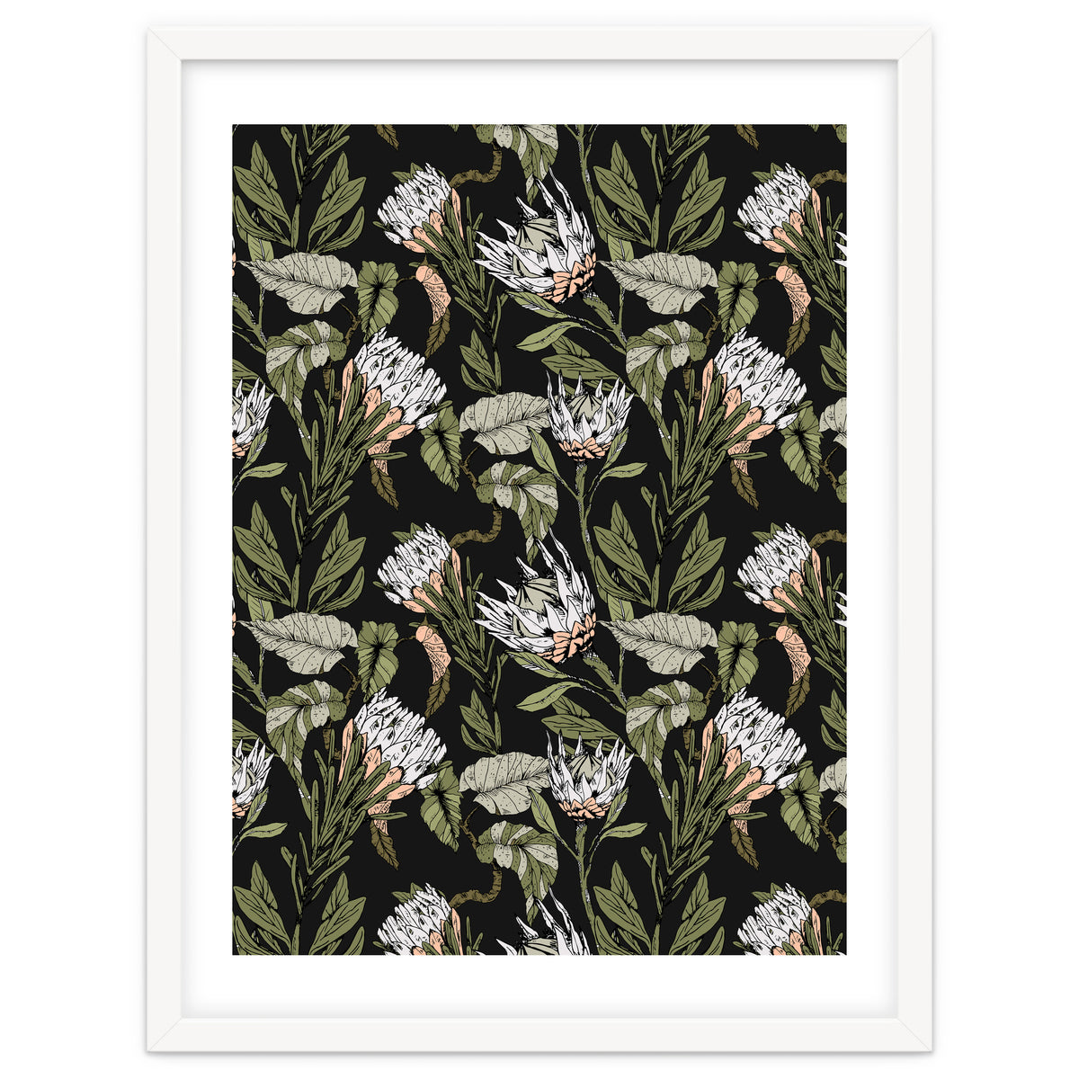 Dark pattern botanical boho
