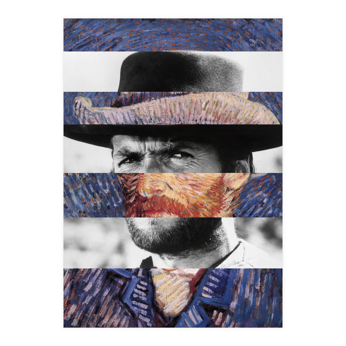 Van Gogh's Self Portrait & Clint Eastwood (Print Only)